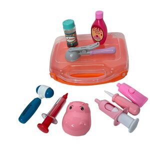 Super Smile Hippo Dentist Play Set Pretend Doctor Dental Toy Hard Plastic Case
